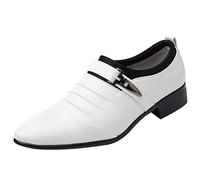 Dress Wedding Shoes For Men Uk, Pointed Toe Leather Oxfords Smart Stylish Shoes, Casual Work Office Comfort Shoes, Anti-Slip Cosy Walking Shoes, Classic Business Pleated Shoes For Men