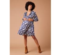 Dress with Flower Motifs for Maternity by ENVIE DE FRAISE navy blue