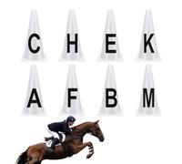 Dressage Cones with Letters - Equestrian Supplies | Stackable Markers | Groundwork Lunging Cavaletti Pole Work Set-up Flatwork Straightness Youth Riding Lessons Training Alphabet Kit