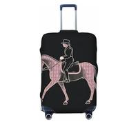 Dressage Dressage Rider Horse Luggage Covers for Suitcase Tsa Approved, Stretchable & Washable Travel Suitcase Cover Protector Anti-Scratch Baggage Cover Trolley Case Sleeve Fit 18-32 Inch Luggage