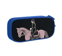 Dressage Dressage Rider Horse Pencil Case, Zip Smooth Pencil Case, Portable Pencil Case Large School Stationery Storage Bag, Make-Up Bag