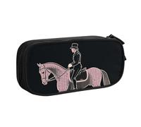 Dressage Dressage Rider Horse Pencil Case, Zip Smooth Pencil Case, Portable Pencil Case Large School Stationery Storage Bag, Make-Up Bag