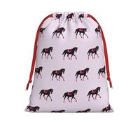 Dressage Dressage Rider Horse Printing Soft Drawstring Gift Bag With Red Ribbon Durable For Christmas Halloween For Adults Gifting