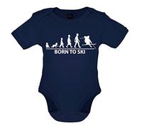 Dressdown Born To Ski - Organic Babygrow/Body suit - Nautical Navy - 0-3 Months