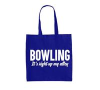Dressdown Bowling It's Right Up My Alley - 100% Cotton Tote Bag - Bright Royal - One Size