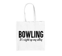 Dressdown Bowling It's Right Up My Alley - 100% Cotton Tote Bag - White - One Size