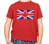 Dressdown Canadian Union Jack Flag - Childrens/Kids Crewneck T-Shirt - Red - S (5-6 Years)