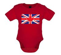 Dressdown Canadian Union Jack Flag - Organic Babygrow/Body suit - Red - 0-3 Months