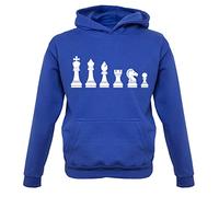 Dressdown Chess Pieces - Childrens/Kids Pullover Hoodie - Royal Blue - 9-11 Years