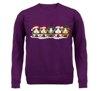 Dressdown Christmas Guinea Pigs - Unisex Crewneck Sweater/Jumper - Purple - Medium