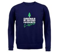 Dressdown Christmas is My Second Favourite C-Word - Unisex Crewneck Sweater/Jumper - Oxford Navy - XL