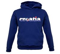 Dressdown Country Word Flags Croatia - Childrens/Kids Pullover Hoodie - Oxford Navy - 7-8 Years