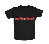 Dressdown Country Word Flags Switzerland - Organic Baby/Toddler T-Shirt - Black - 12-18 Months