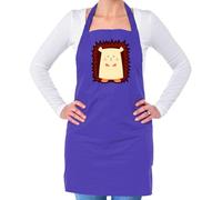 Dressdown Cute Hedgehog - Unisex Adult Kitchen/BBQ Apron - Purple - One Size