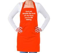 Dressdown Despite The Look On My Face Still Talking - Unisex Adult Kitchen/BBQ Apron - Orange - One Size