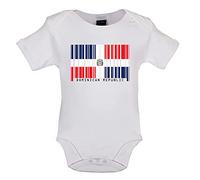 Dressdown Dominican Republic Barcode Style Flag - Organic Babygrow/Body suit - White - 0-3 Months