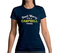 Dressdown Don't Worry It's a Campbell Thing! - Womens Crewneck T-Shirt - Navy - Medium