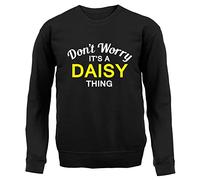 Dressdown Don't Worry It's a DAISY Thing! - Kids/Childrens Crewneck Jumper - Jet Black - XL (9-11 Years)