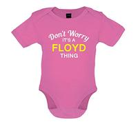 Dressdown Don't Worry It's a FLOYD Thing! - Organic Babygrow/Body suit - Bubble Gum Pink - 6-12 Months