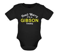 Dressdown Don't Worry It's a GIBSON Thing! - Organic Babygrow/Body suit - Black - 3-6 Months