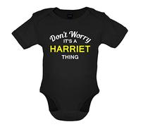 Dressdown Don't Worry It's a HARRIET Thing! - Organic Babygrow/Body suit - Black - 0-3 Months