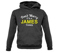 Dressdown Don't Worry It's a James Thing! - Childrens/Kids Pullover Hoodie - Charcoal - 9-11 Years