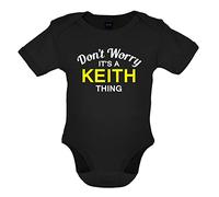 Dressdown Don't Worry It's a KEITH Thing! - Organic Babygrow/Body suit - Black - 0-3 Months