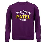 Dressdown Don't Worry It's a PATEL Thing! - Unisex Crewneck Sweater/Jumper - Purple - Small