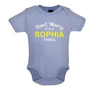 Dressdown Don't Worry It's a SOPHIA Thing! - Organic Babygrow/Body suit - Dusty Blue - 0-3 Months