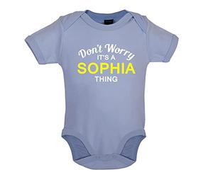 Dressdown Don't Worry It's a SOPHIA Thing! - Organic Babygrow/Body suit - Dusty Blue - 0-3 Months
