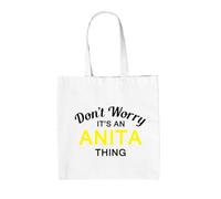 Dressdown Don't Worry It's an ANITA Thing! - 100% Cotton Tote Bag - White - One Size