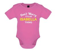 Dressdown Don't Worry It's an Isabella Thing! - Organic Babygrow/Body Suit - Bubble Gum Pink - 0-3 Months