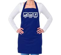 Dressdown Eat Sleep Bowl - Unisex Adult Kitchen/BBQ Apron - Royal Blue - One Size