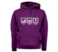 Dressdown Eat Sleep Climb (Rock Climbing) - Unisex Premium Hoodie/Hooded Top - Purple - Small