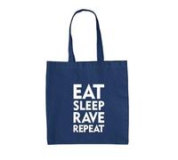 Dressdown Eat Sleep Rave Repeat - 100% Cotton Tote Bag - French Navy - One Size