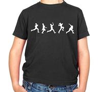 Dressdown Evolution of Cricket Bowling - Childrens/Kids Crewneck T-Shirt - Black - XL (12-14 Years)