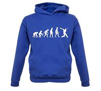 Dressdown Evolution of Man Cricket - Childrens/Kids Pullover Hoodie - Royal Blue - XXL (12-13 Years)