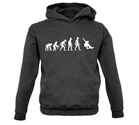 Dressdown Evolution of Man Skateboarding - Childrens/Kids Pullover Hoodie - Charcoal - XXL (12-13 Years)