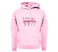 Dressdown Flamingo Love - Unisex Premium Hoodie/Hooded Top - Baby Pink - Medium