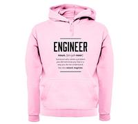 Dressdown Funny Engineer Definition - Unisex Premium Hoodie/Hooded Top - Baby Pink - Small