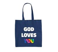 Dressdown God Loves You - 100% Cotton Tote Bag - French Navy - One Size