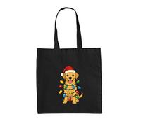 Dressdown Golden Labrador Retriever Christmas Lights - 100% Cotton Tote Bag - Black - One Size