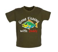 Dressdown Gone Fishing with Daddy - Organic Baby/Toddler T-Shirt - Camouflage Green - 3-6 Months
