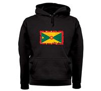 Dressdown Grenada Grunge Style Flag - Unisex Premium Hoodie/Hooded Top - Black - 3XL