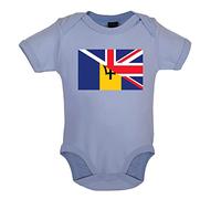 Dressdown Half Barbados Half UK - Organic Babygrow/Body suit - Dusty Blue - 0-3 Months