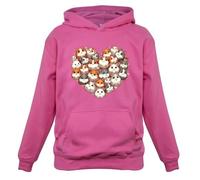 Dressdown Hamster Love Heart Cute - Childrens/Kids Pullover Hoodie - Candyfloss Pink - 9-11 Years