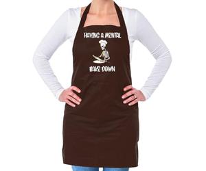 Dressdown Having A Mental Bake Down - Unisex Adult Kitchen/BBQ Apron - Brown - One Size
