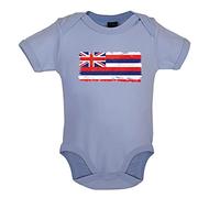 Dressdown Hawaii Grunge Style Flag - Organic Babygrow/Body suit - Dusty Blue - 0-3 Months