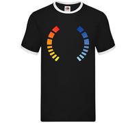 Dressdown Health Bar Video Game - Mens Contrast Ringer T-Shirt - Black/White - XL