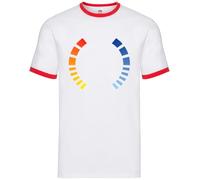 Dressdown Health Bar Video Game - Mens Contrast Ringer T-Shirt - White/Red - Large